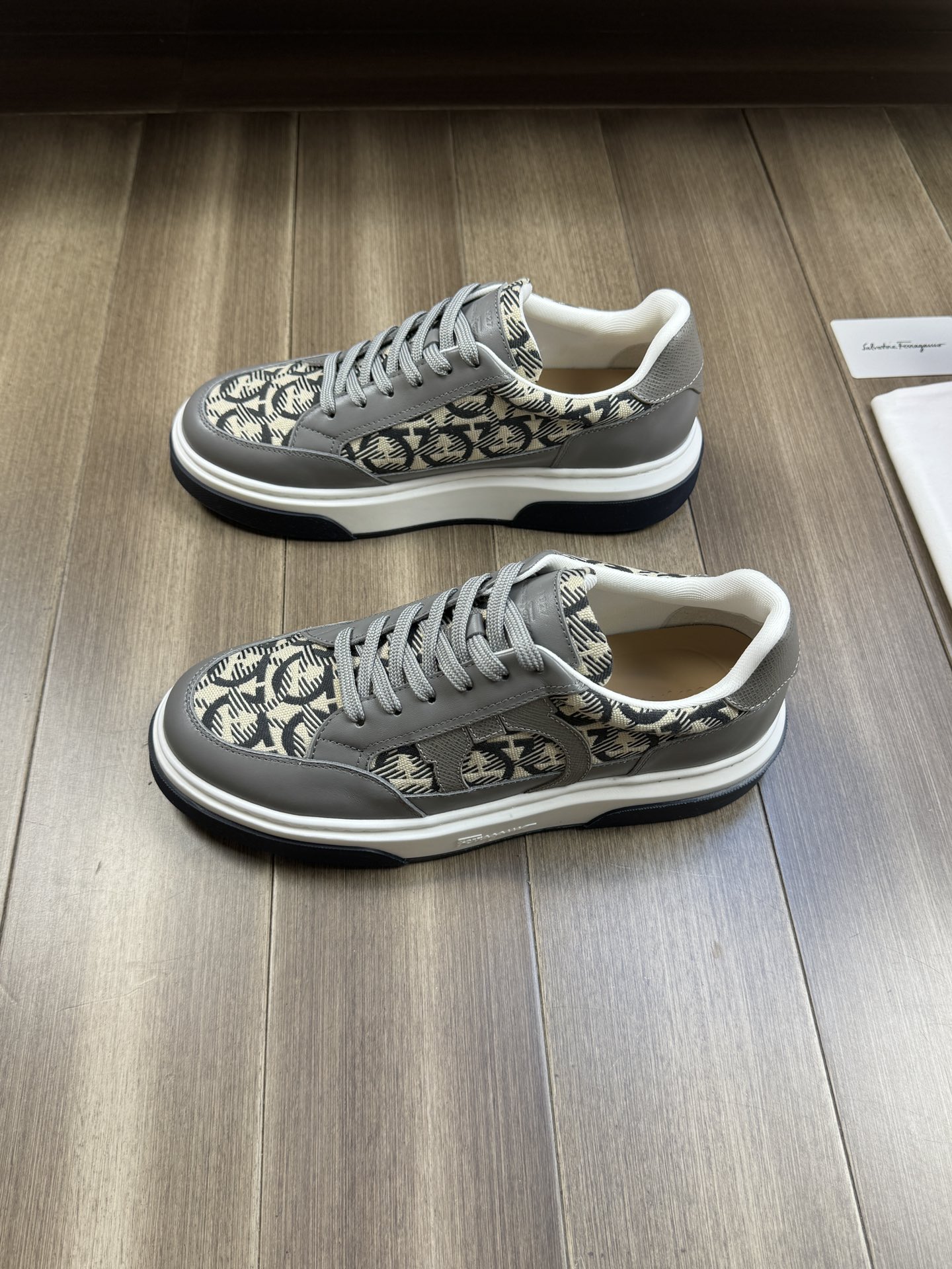 Ferragamo Gancini Canvas Sneakers Grey