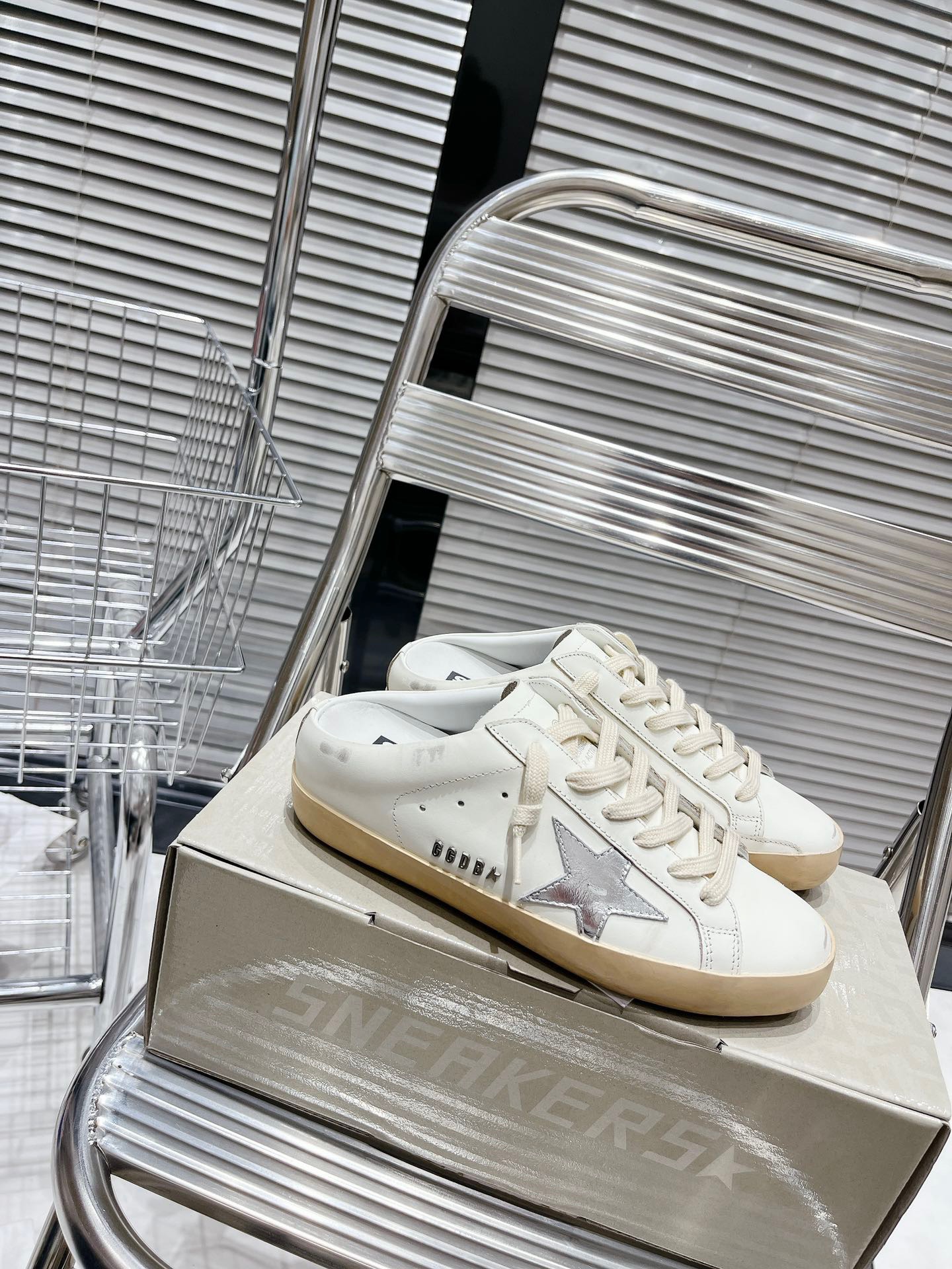 Golden Goose Superstar Sabot Sneakers White/Silver