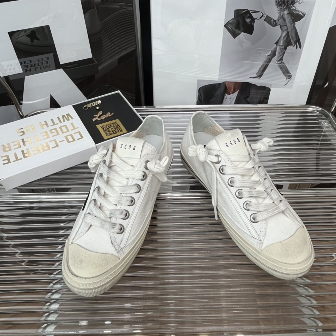 Golden Goose VSTAR2 Canvas Sneakers White/Black Star