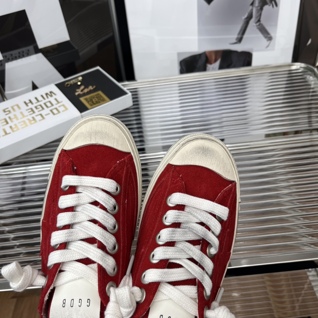 Golden Goose VSTAR2 Canvas Sneakers Velvet Red