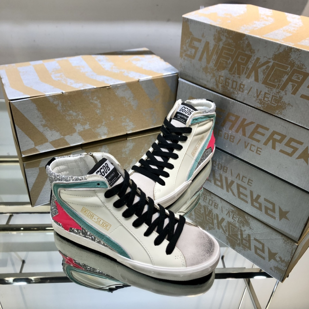 Golden Goose GGDB Slide High-Top Sneakers Multicolor