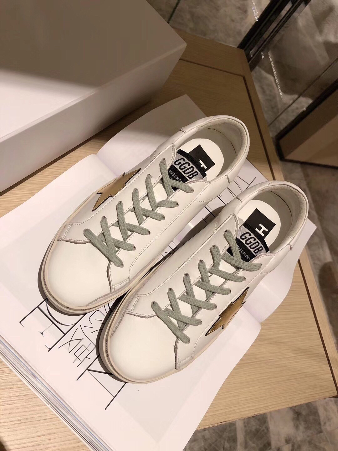 Golden Goose Hi Star Platform Sneakers White/Gold