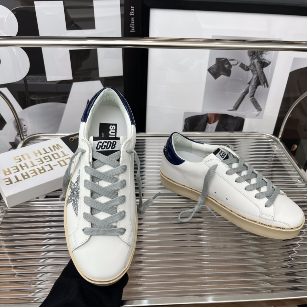 Golden Goose Hi Star Platform Sneakers White/Navy