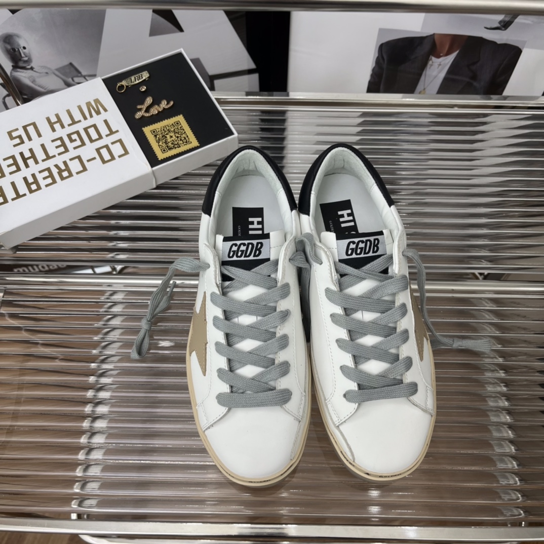 Golden Goose Hi Star Platform Sneakers White/Beige/Black
