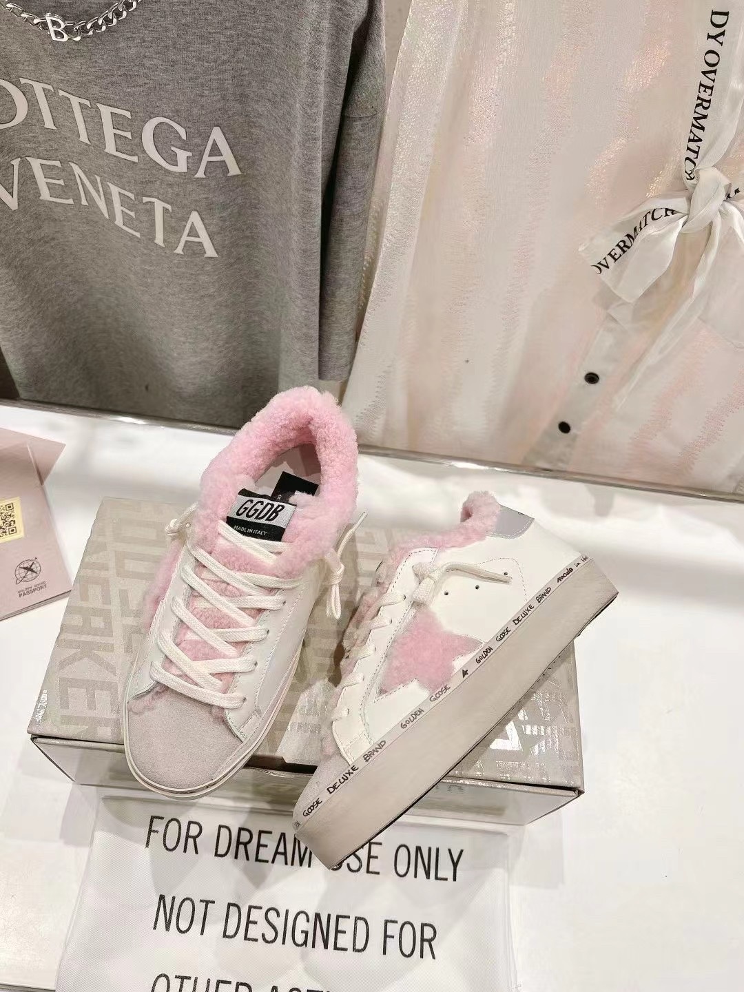 Golden Goose Hi Star Wool Lined Sneakers Pink
