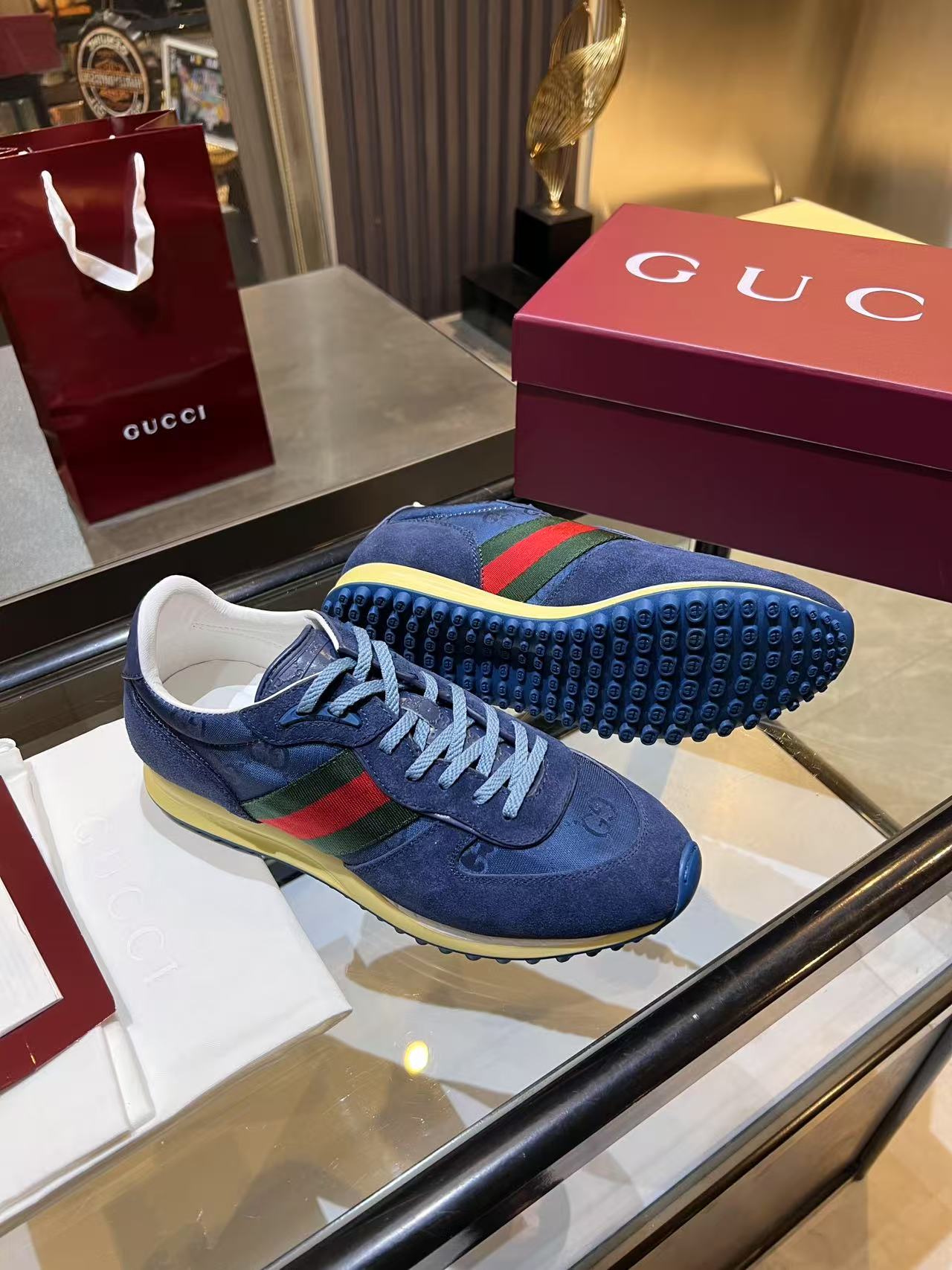 Gucci Re-Motion Platform Sneakers Navy