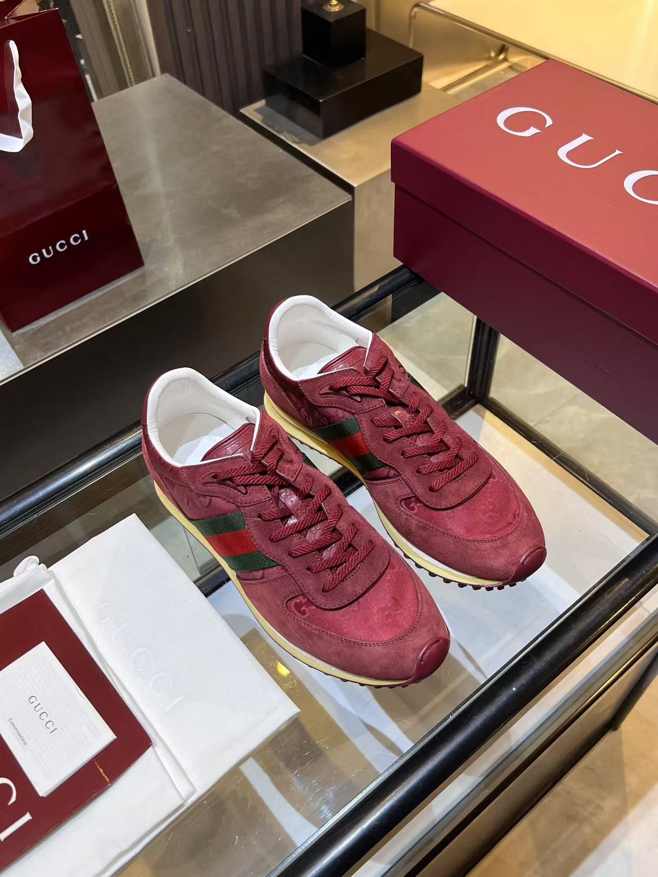 Gucci Re-Motion Platform Sneaker Burgundy