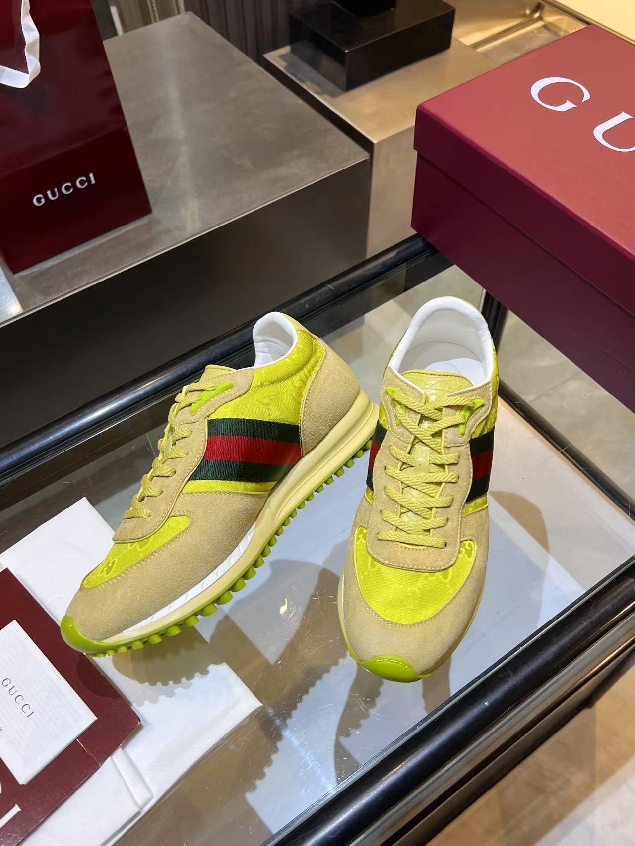Gucci Re-Motion Platform Sneakers Lime