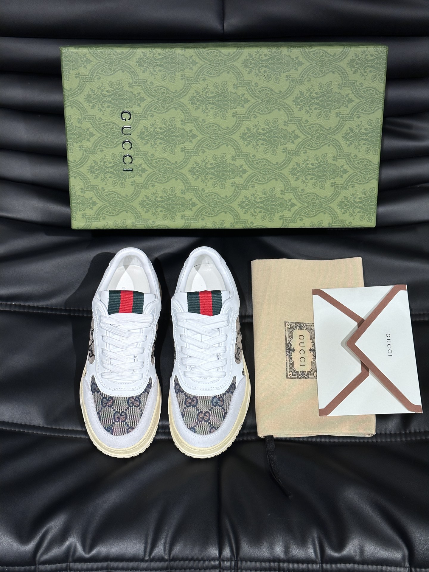 Gucci Re-Web GG Canvas Leather Sneakers White