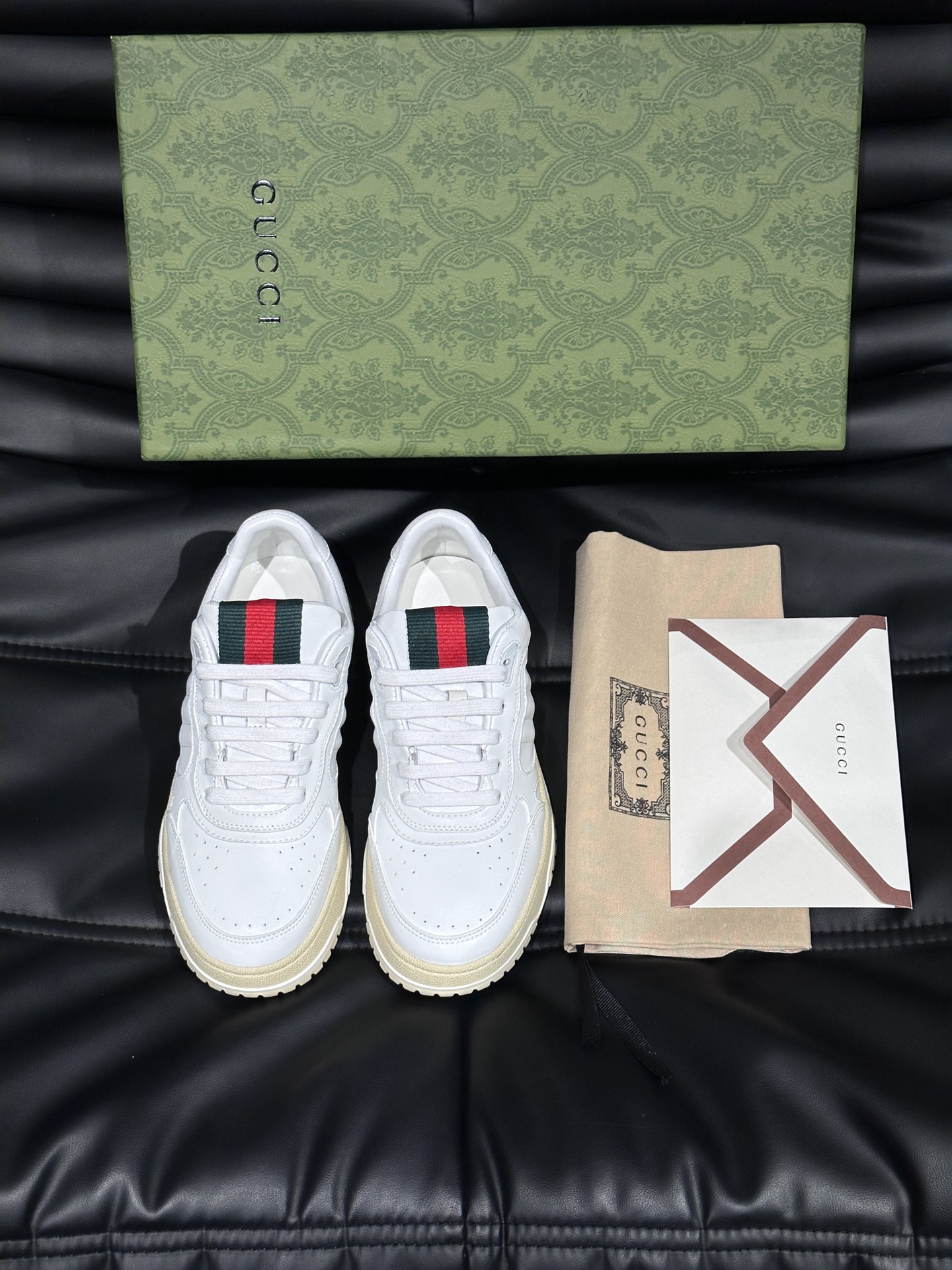 Gucci Re-Web Leather Sneakers White