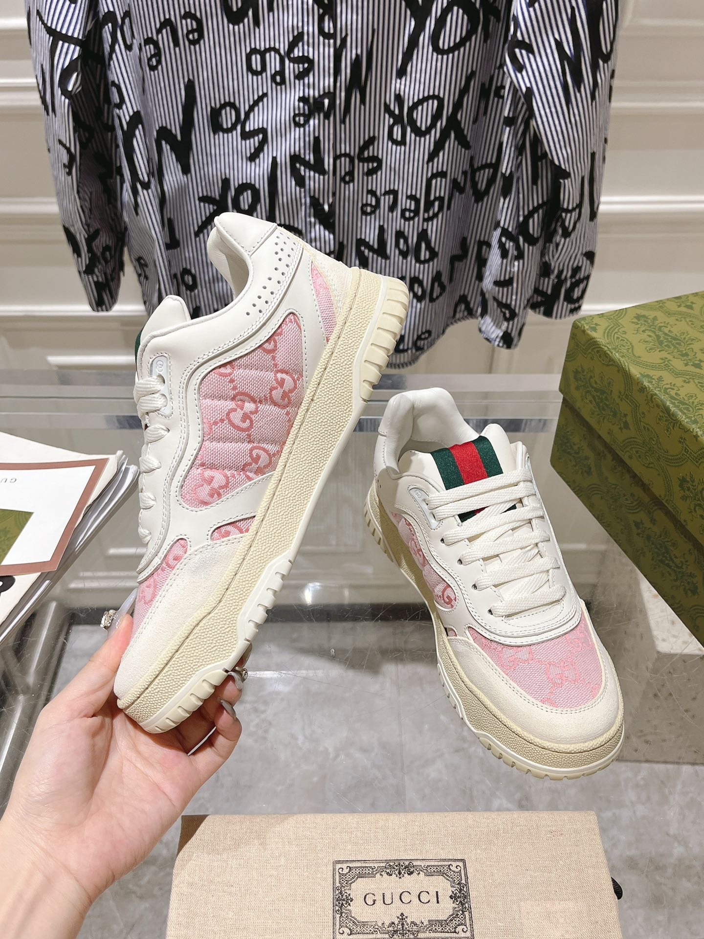 Gucci Vintage Distressed Sneaker Pink