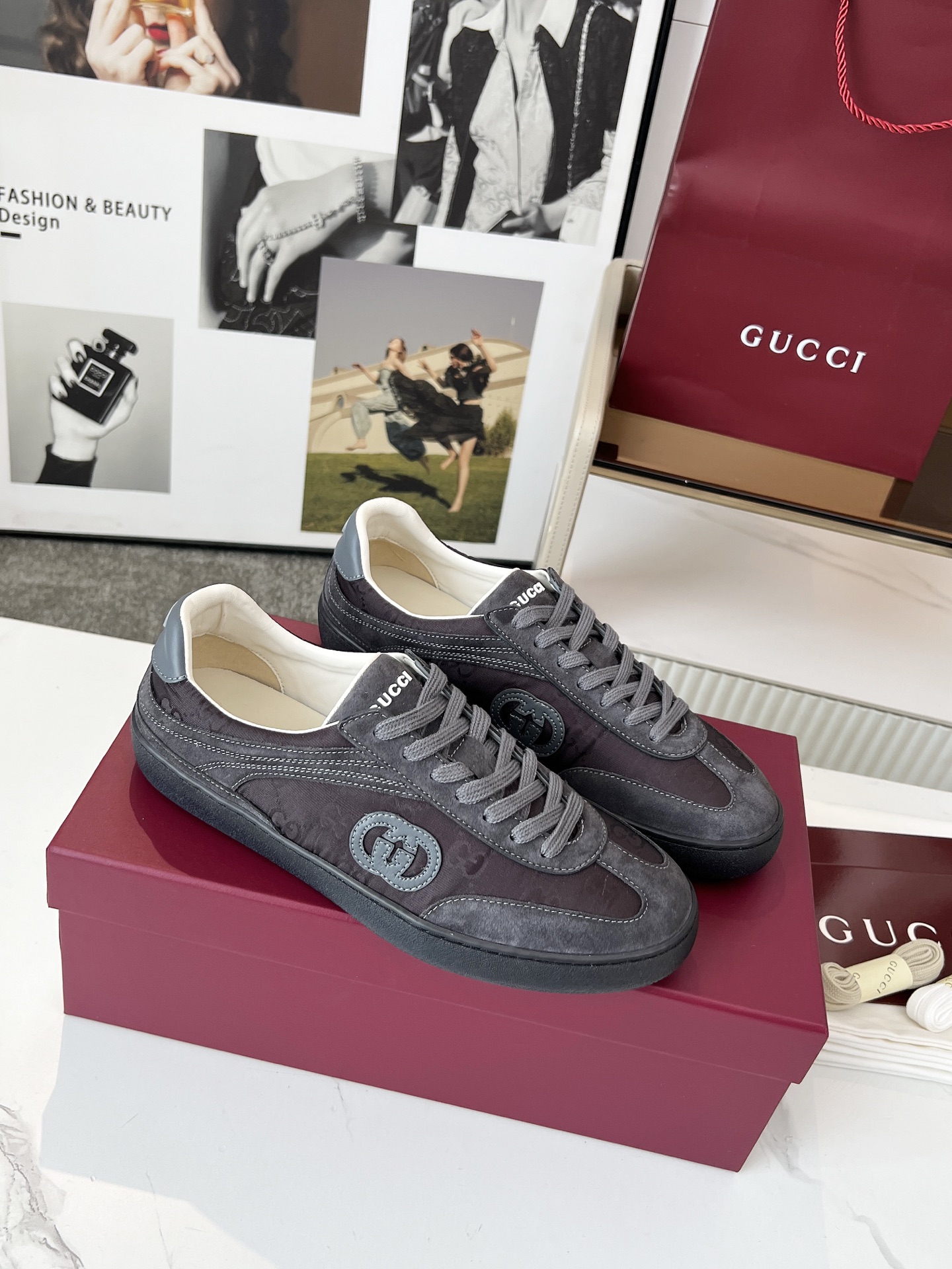 Gucci GG Trainer Sneakers Gray