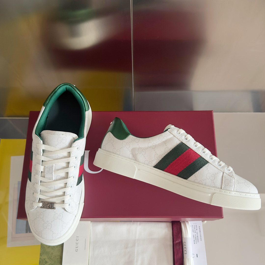 Gucci Ace GG Canvas Sneakers White/Green/Red