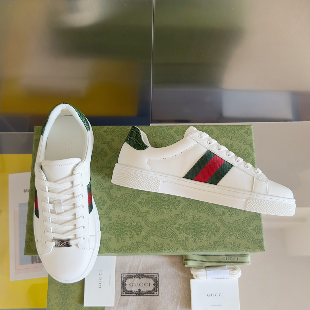Gucci Ace Leather Sneakers White