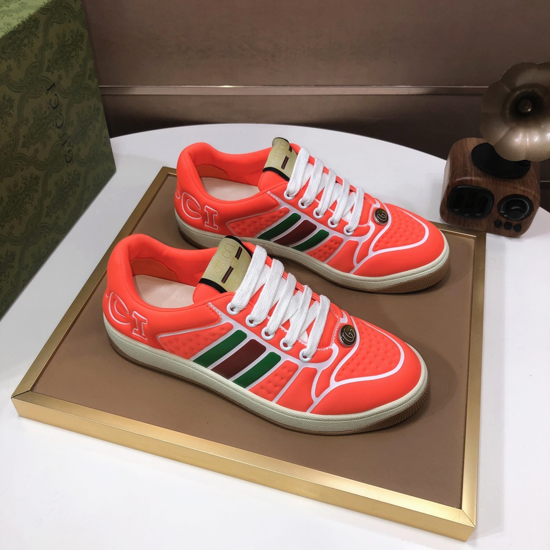 Gucci Low-Top Tennis Sneakers Orange