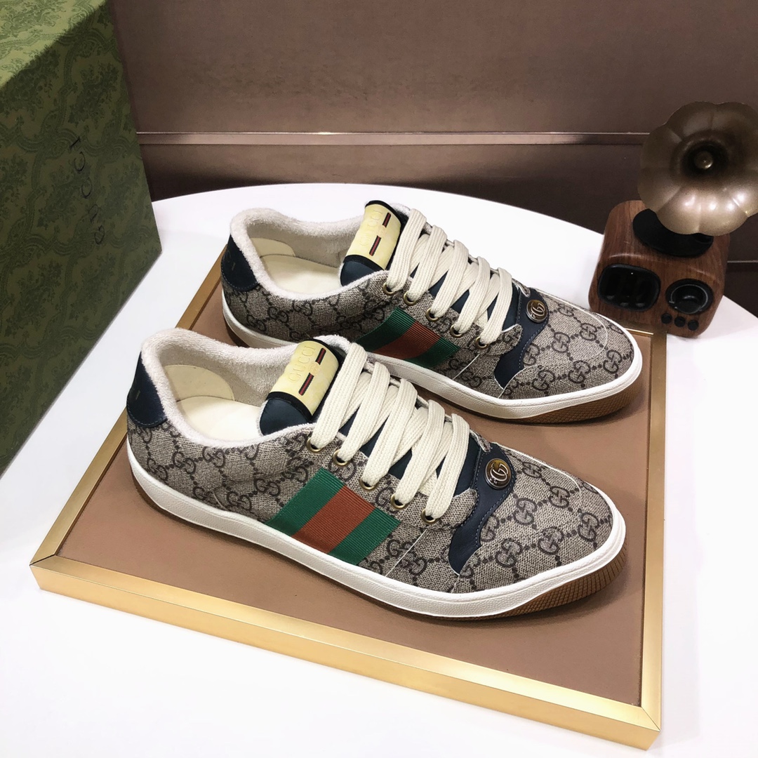 Gucci GG Web Stripe Low-Top Sneakers Multicolor
