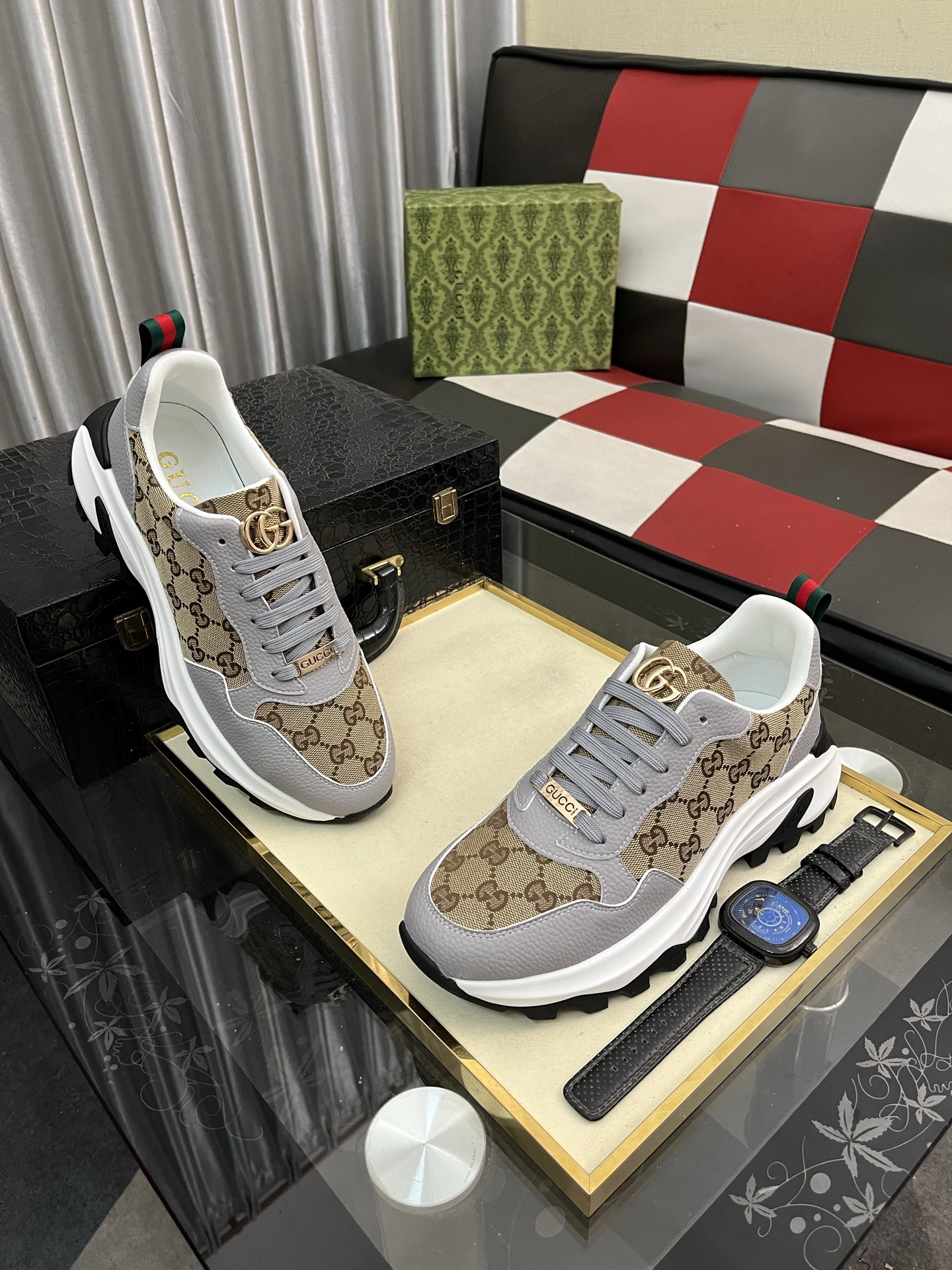 Gucci GG Canvas Chunky Sneakers Beige