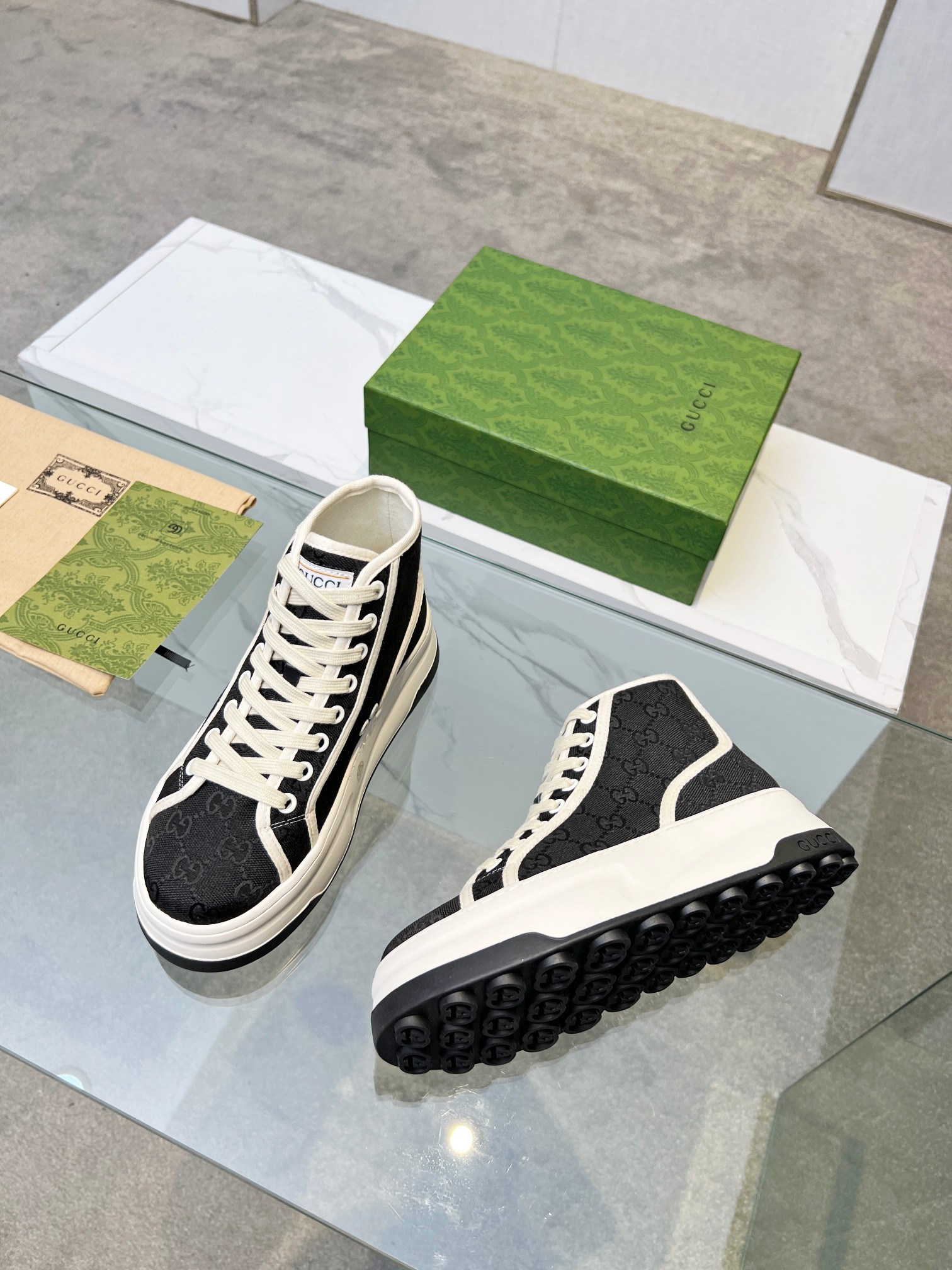 Gucci GG Platform High-Top Sneakers Black