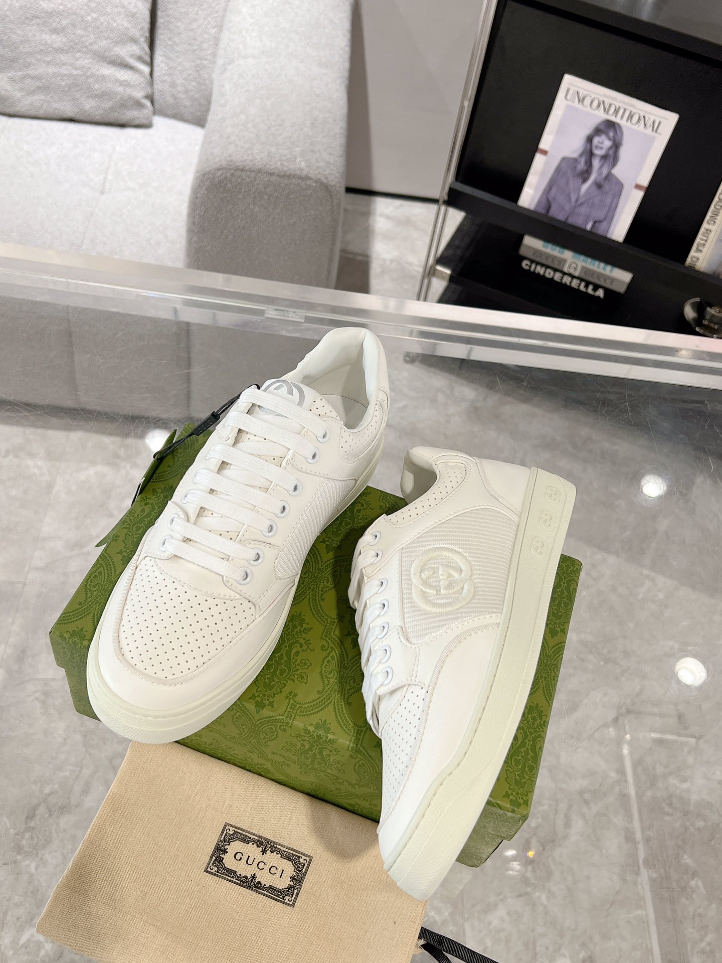 Gucci GG Panel Low-Top Sneakers White