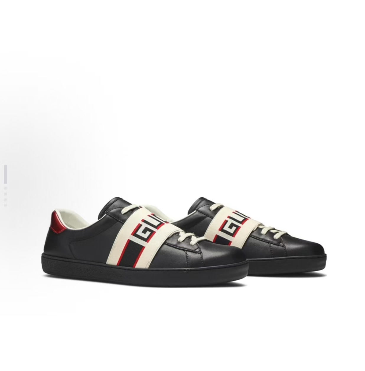 Gucci Ace Stripe Low-Top Sneakers Black/Red