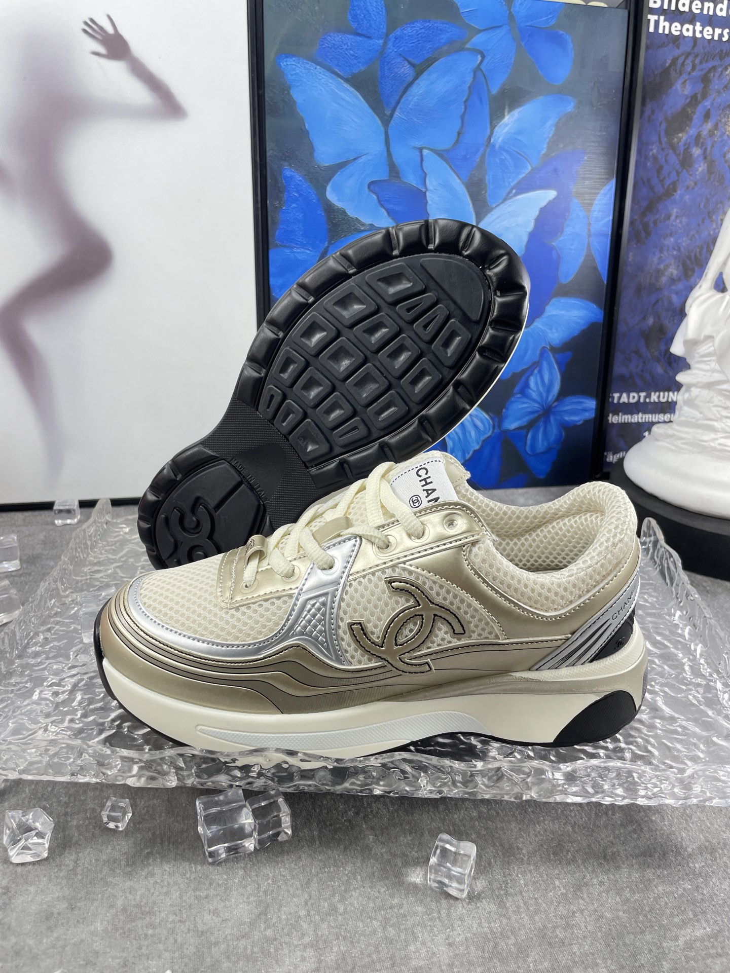 Chanel Mesh Runner Sneakers Beige