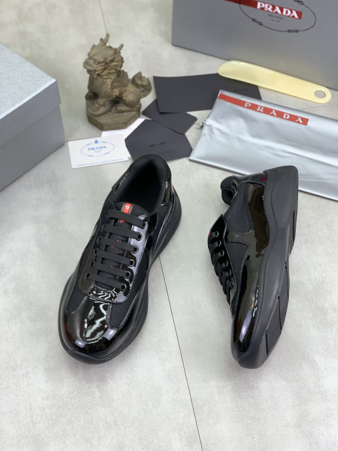 Prada Patent Leather Runner Black
