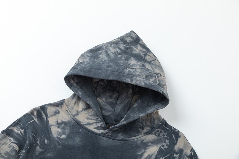 Stussy Tie-Dye Logo Hoodie Gray-Blue