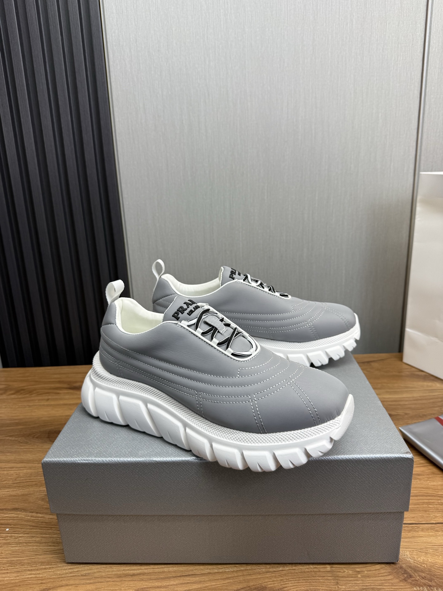 Prada Milano Chunky Sneakers Gray