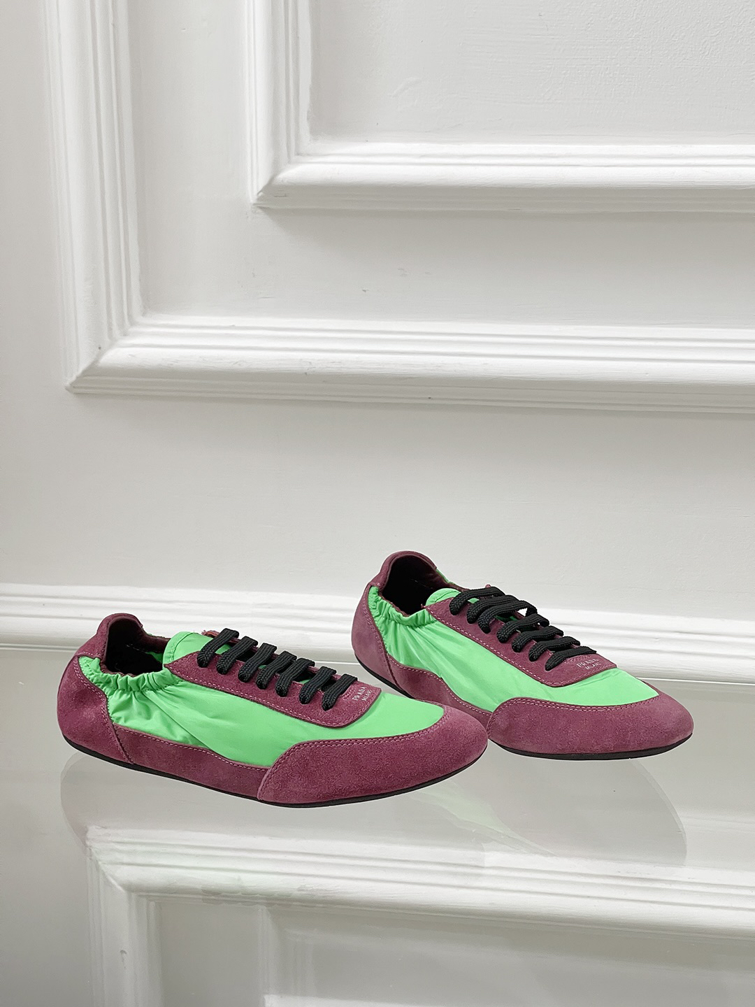 Prada Collapse Re-Nylon Sneakers Green/Purple