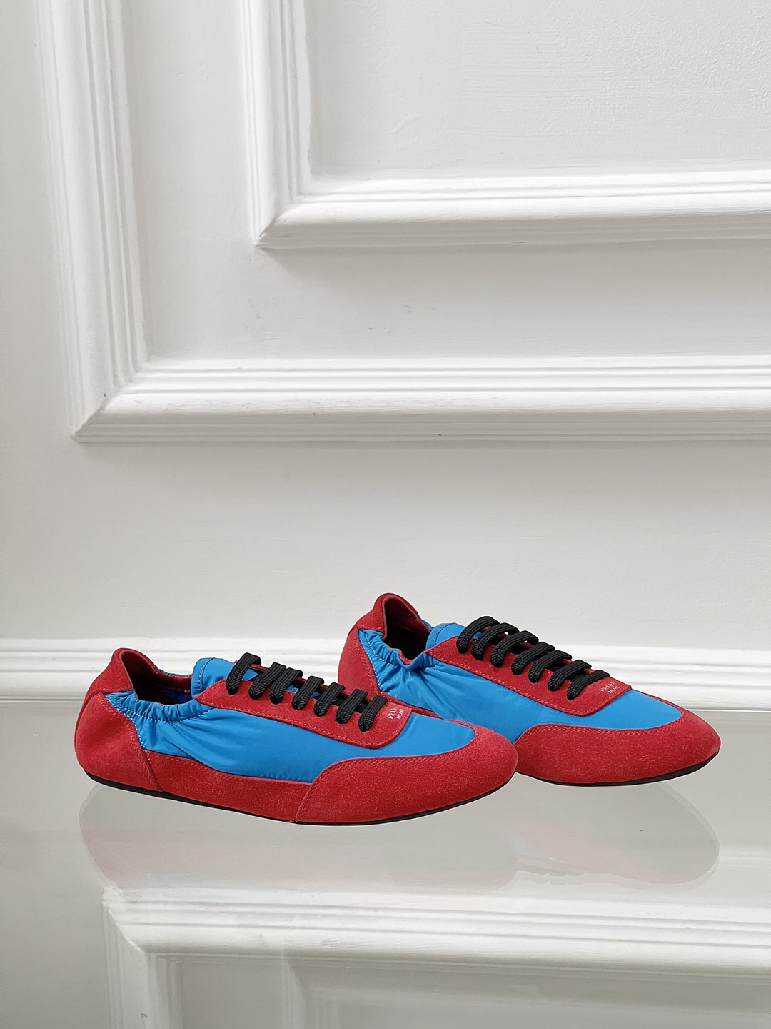 Prada Collapse Re-Nylon Sneakers Blue/Red
