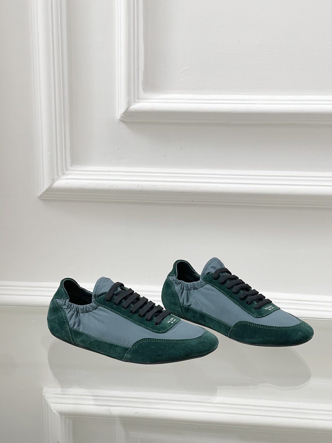 Prada Collapse Nylon Sneakers Green