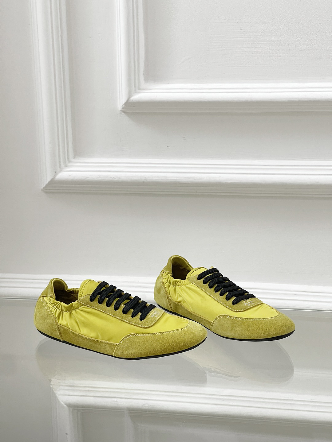 Prada Collapse Nylon Sneakers Yellow