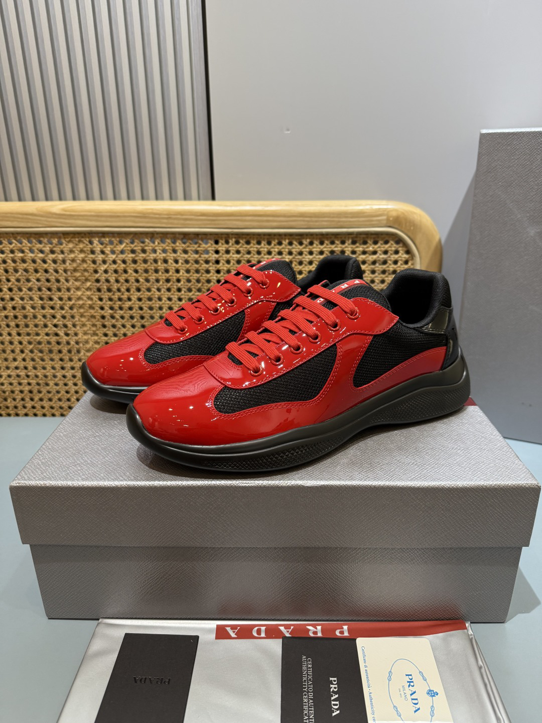 Prada Americas Cup Sneakers Red/Black