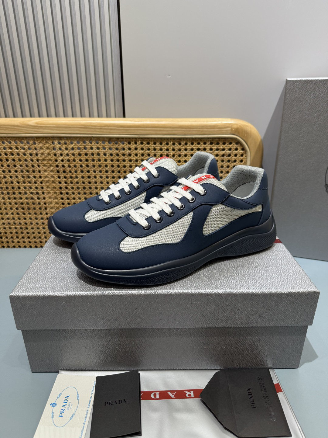 Prada Americas Cup Sneakers Navy