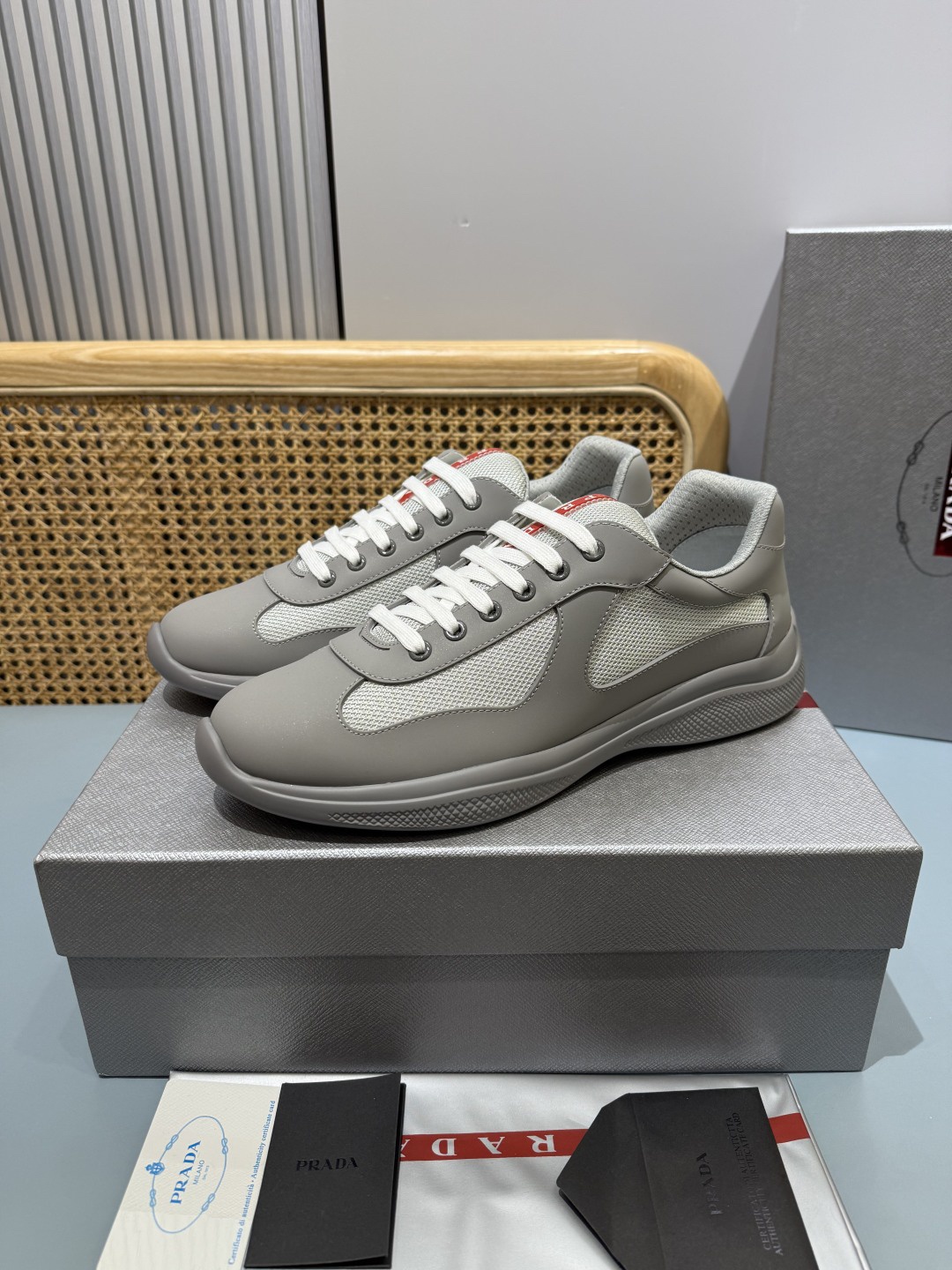Prada Americas Cup Sneakers Gray