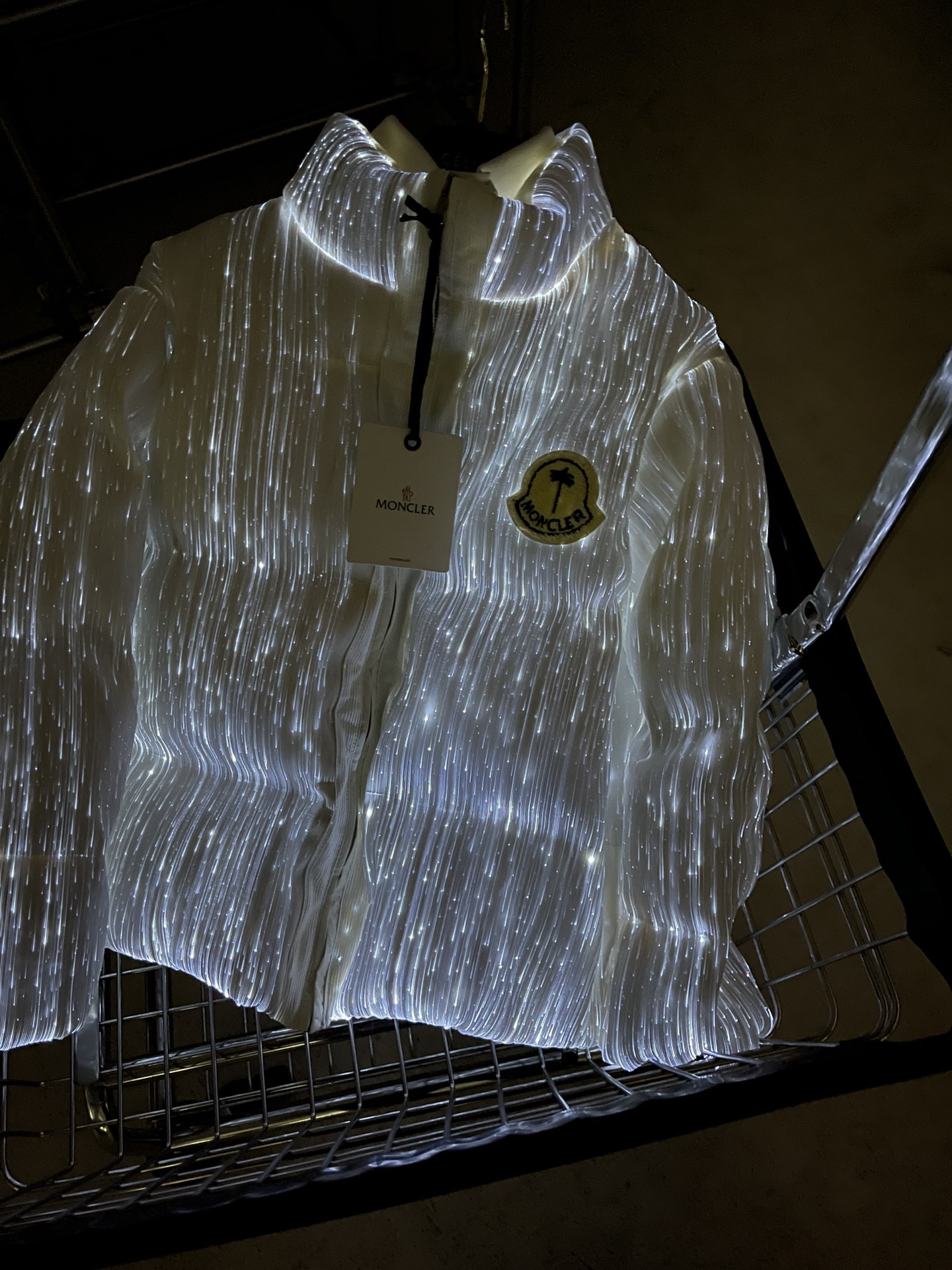 Moncler x Palm Angels Light-Up Puffer Jacket White