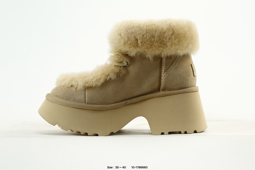 UGG Sheepskin Platform Boots Beige