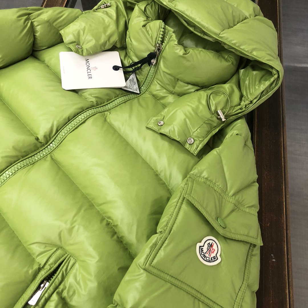 Moncler Maya Hooded Down Jacket Avocado Green