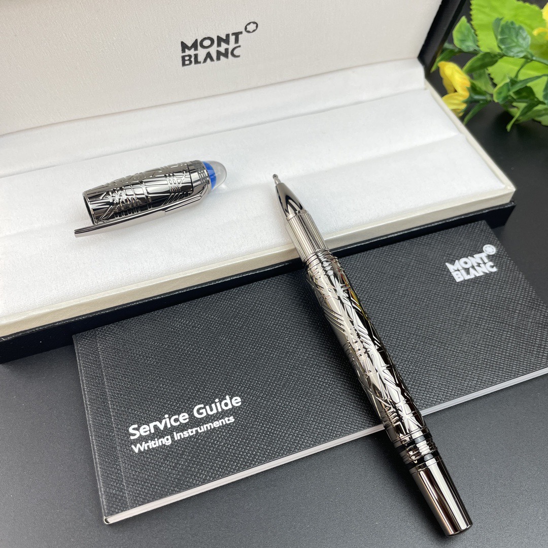 Montblanc Luxury Signature Rollerball Pen Set Silver