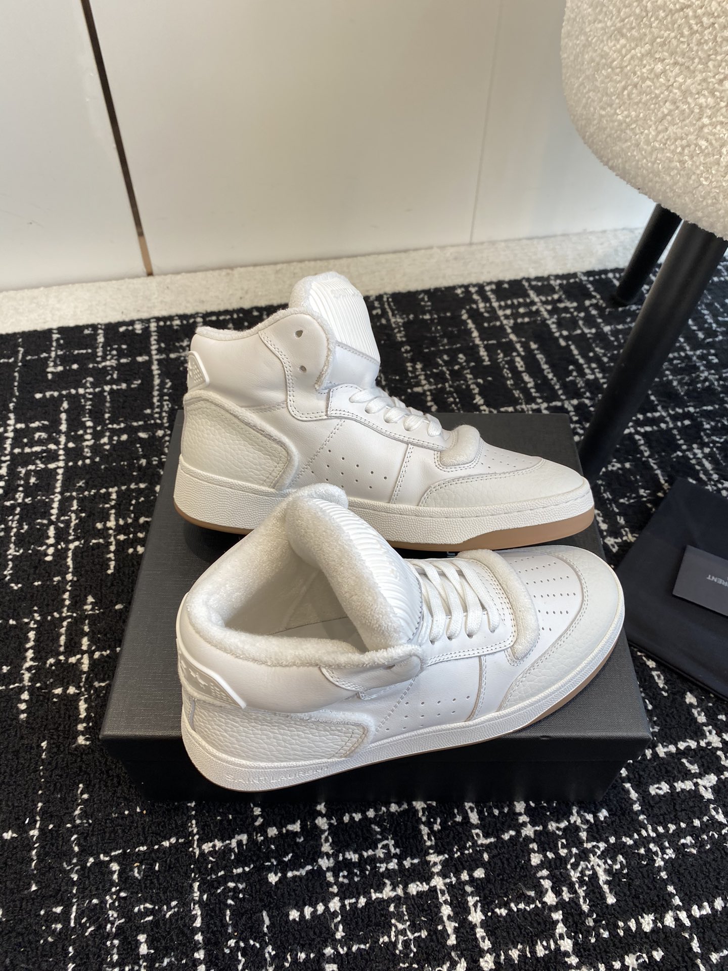 YSL SL80 High-Top Sneakers White