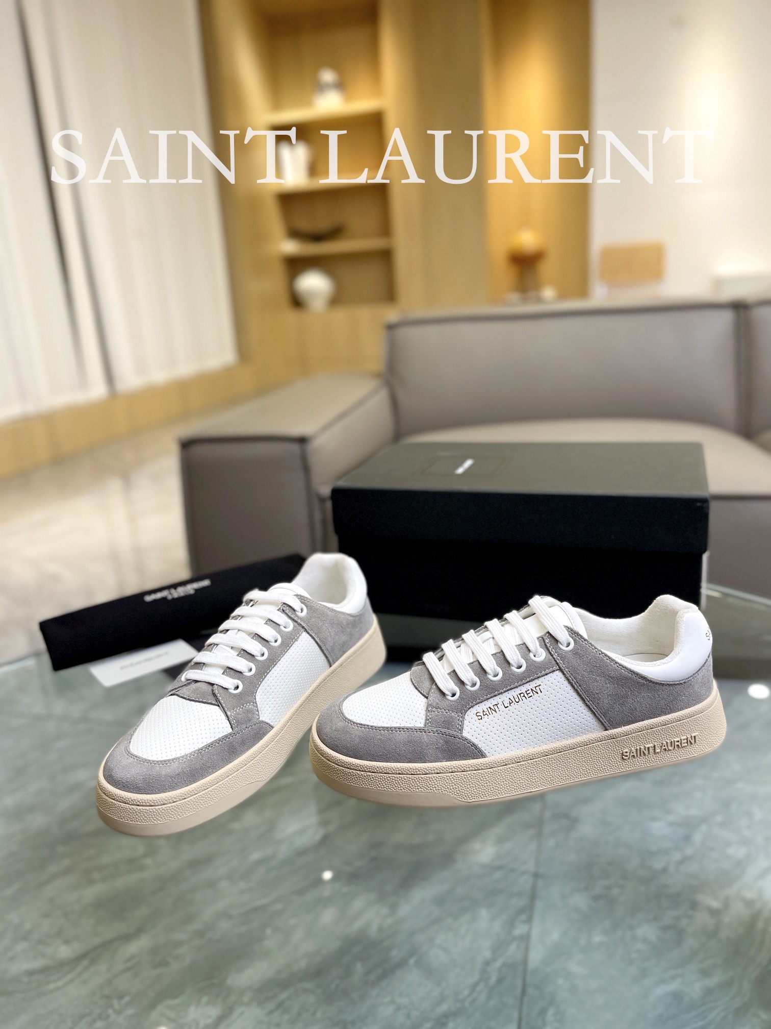 YSL SL61 Low-Top Sneakers Grey