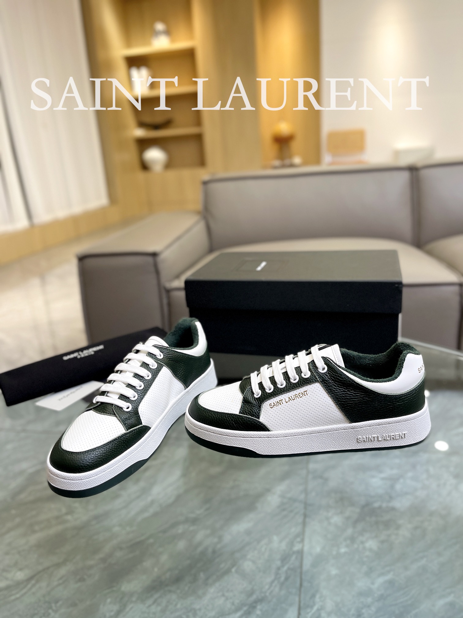 Saint Laurent SL61 Retro Sneakers Green/White