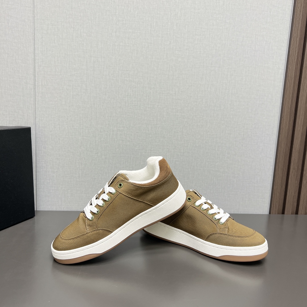 YSL SL61 Canvas Low-Top Sneakers Khaki