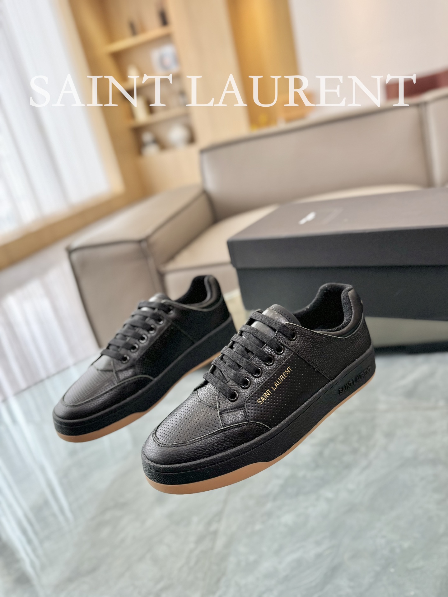 Saint Laurent SL61 Leather Sneakers Black