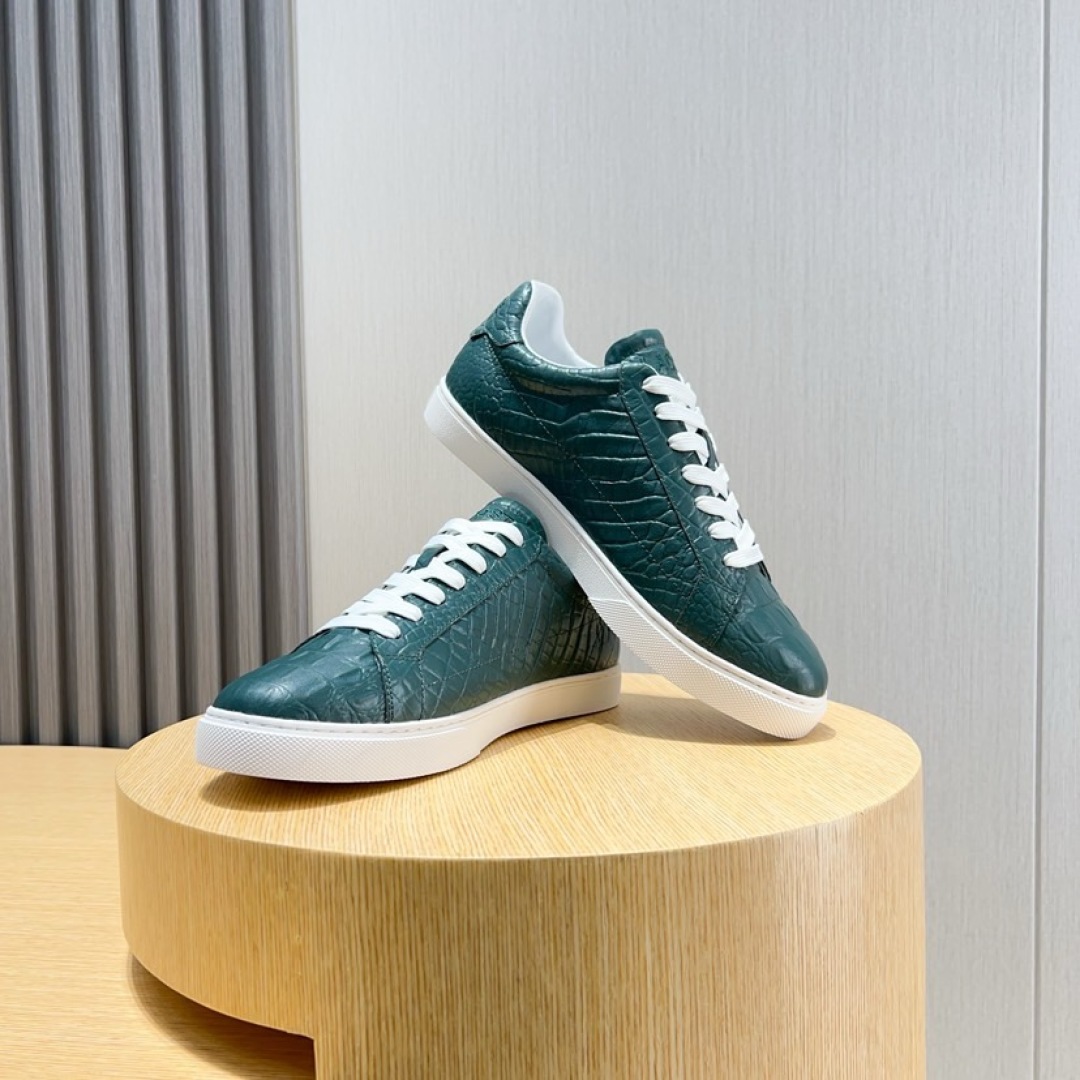 Lacoste Classic Croc-Embossed Sneakers Green