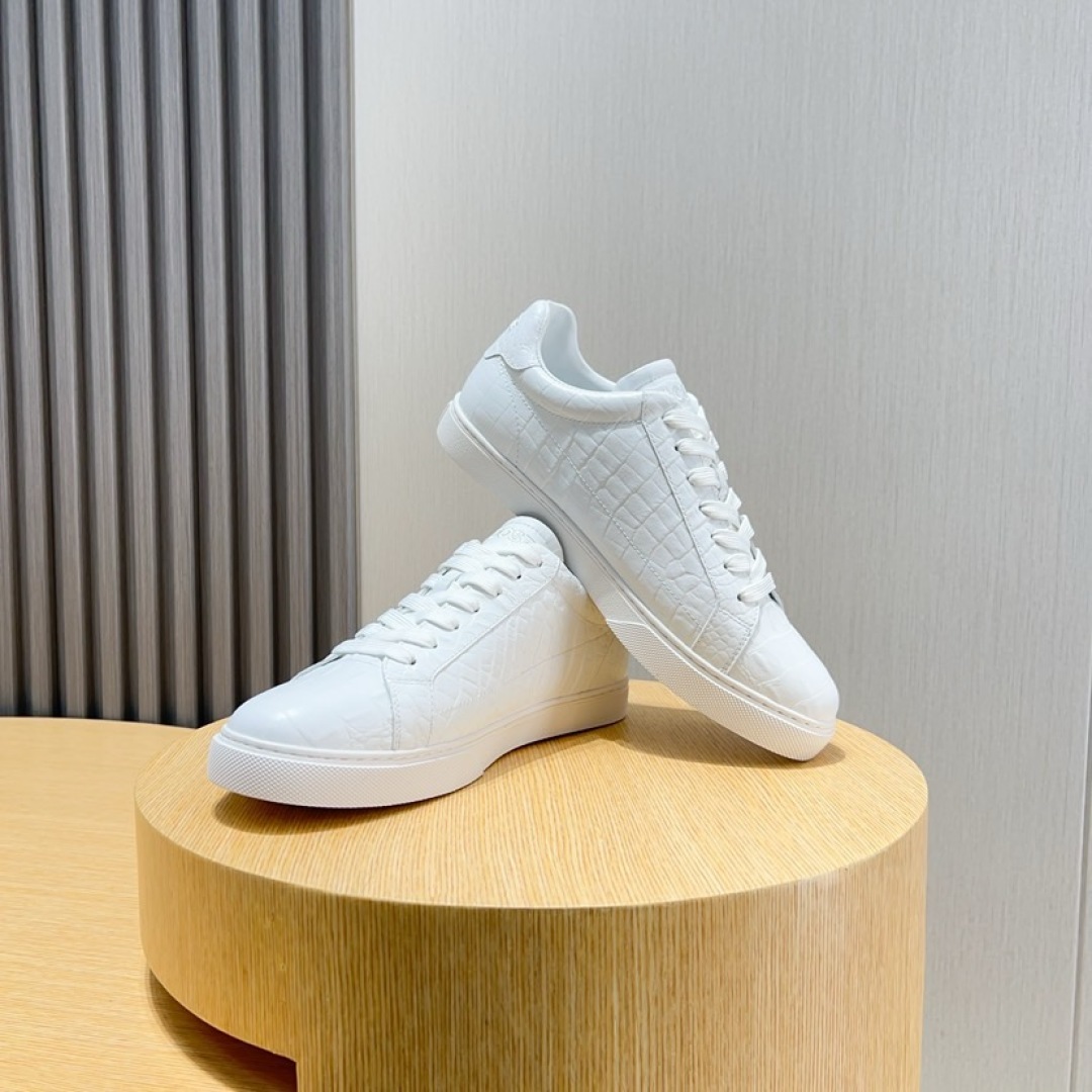 Lacoste Croc-Embossed Sneakers White