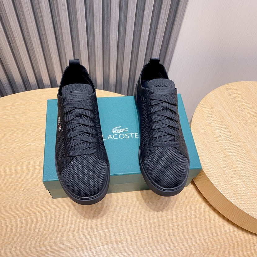 Lacoste Knit Low-Top Casual Sneakers Black