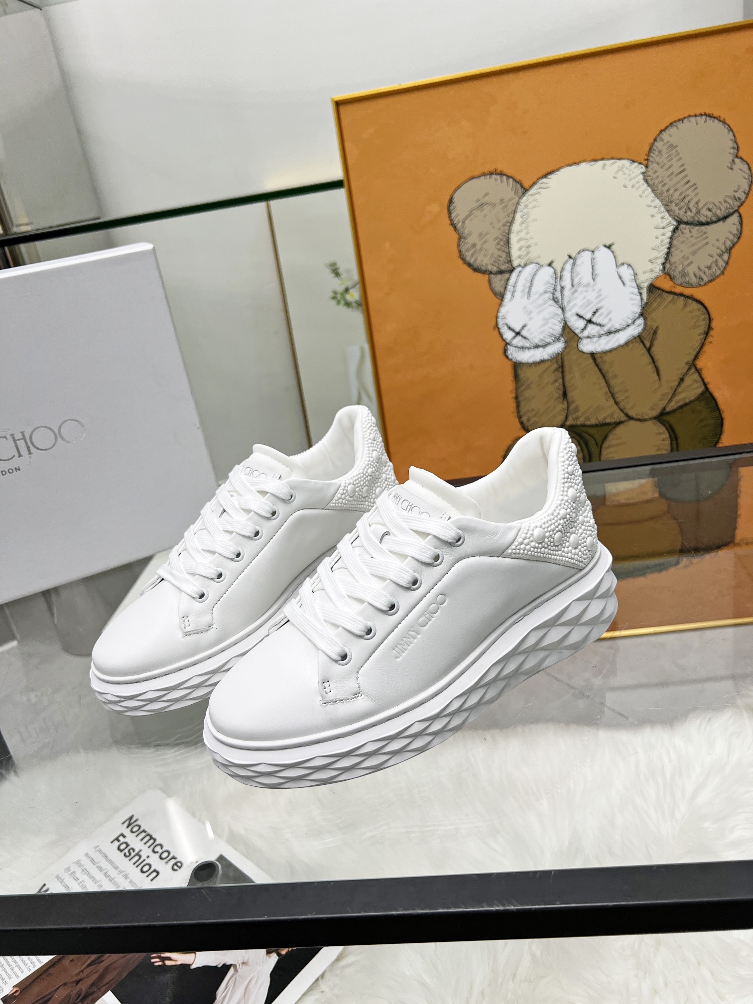 Jimmy Choo Diamond Pearl Sneakers White