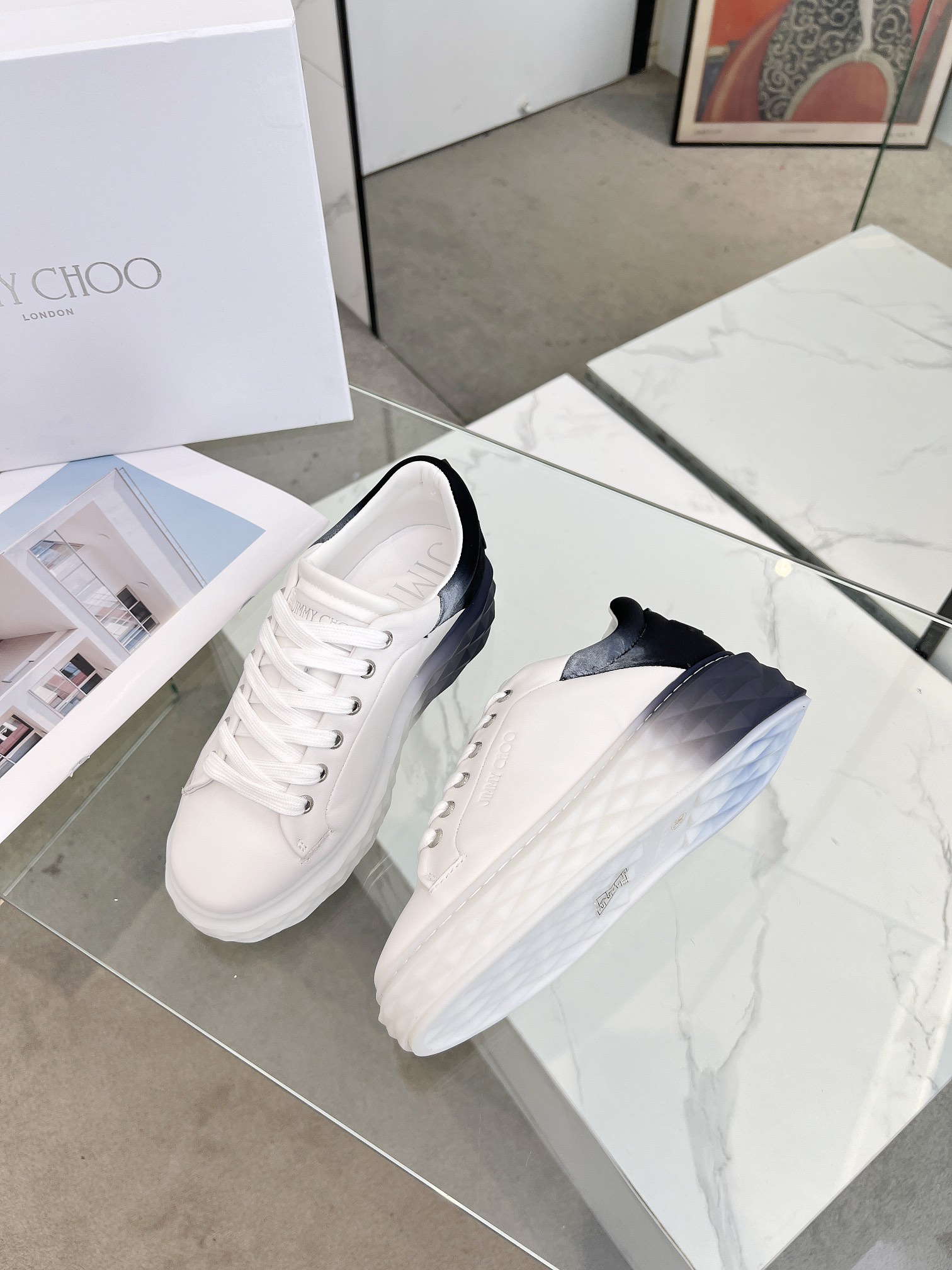 Jimmy Choo Diamond Sneakers White/Black