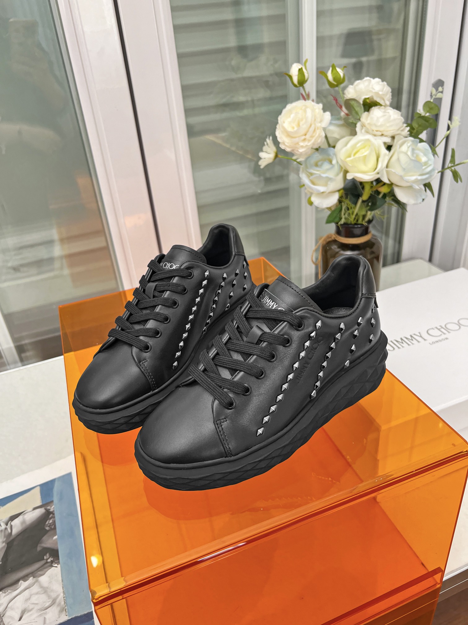 Jimmy Choo Diamond Stud Sneakers Black